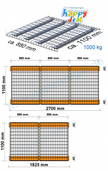 Gitter 88 x 110 / 1000kg/4