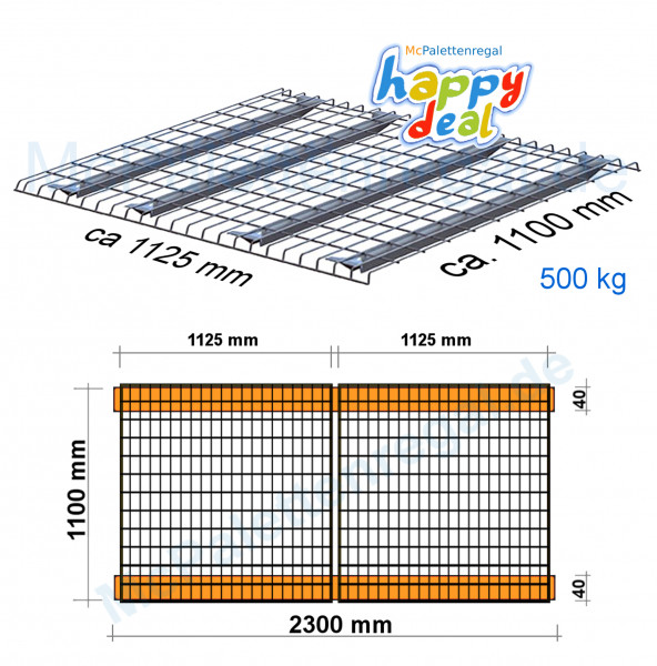 Gitter 112,5 x 110 / 500kg/4